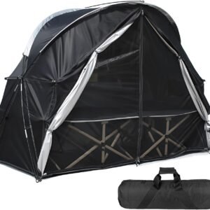 1 Person Cot Tent with Breathable Mesh Door and Screen Windows – Easy to Put Together, All-Weather Shelter for Camping & Backyard, Without Bed