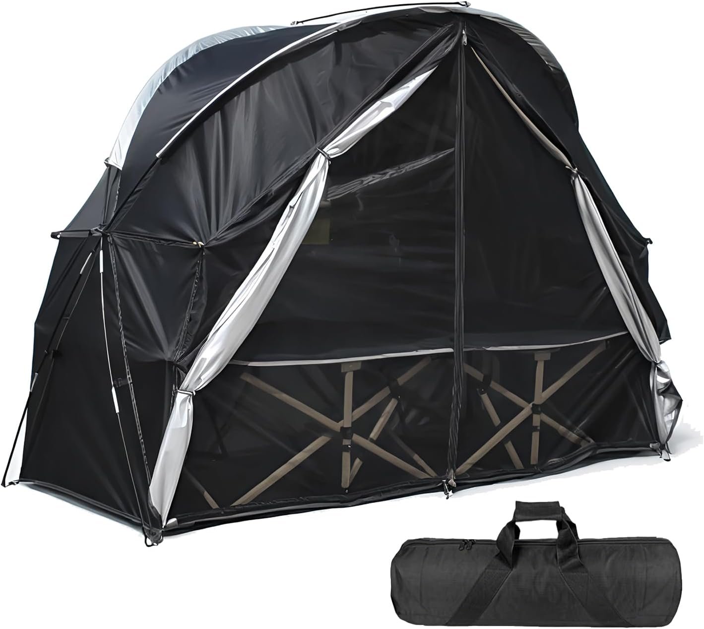 1 Person Cot Tent with Breathable Mesh Door and Screen Windows – Easy to Put Together, All-Weather Shelter for Camping & Backyard, Without Bed