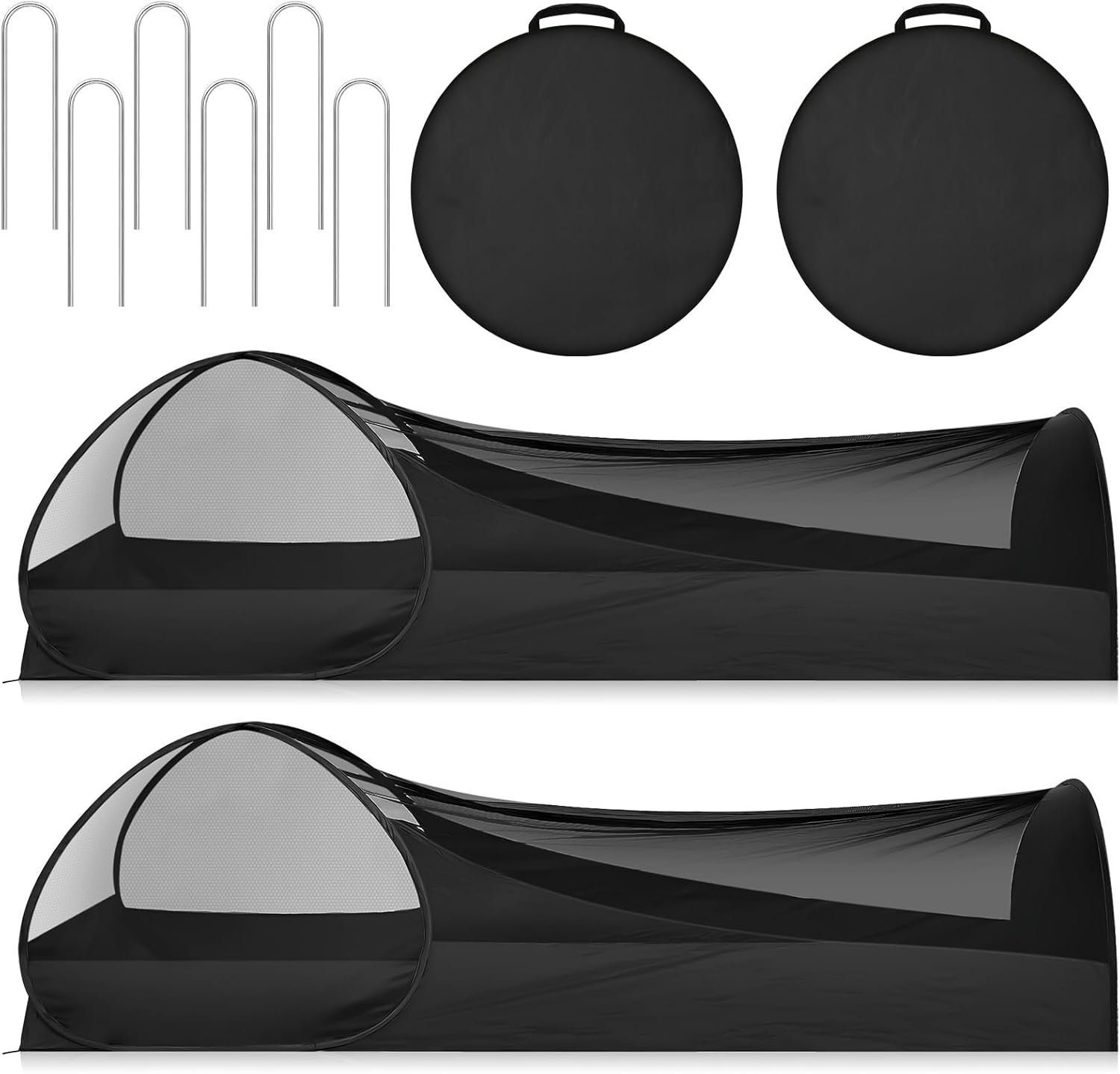 2 Pack 82.6 Inch Single Person Pop up Tent, 1 Person Foldable Mosquito Net Tent with Storage Bag for Outdoor Trips Camping