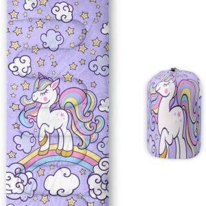 Unicorn Sleeping Bag for Kids Boys Girls–Lightweight Warm Cold Weather Sleeping Bags,Waterproof Portable Sleeping Bag with Compression Sack for Camping Backpacking Outdoor Indoor